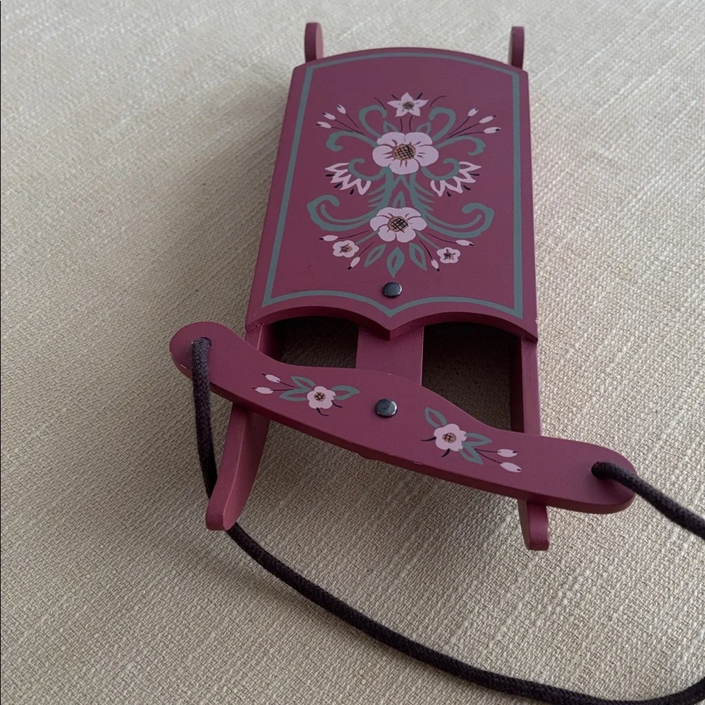 Muffy VanderBear Sleddin' and Skiddadlin' Winter Frolic Painted Wooden Sled
